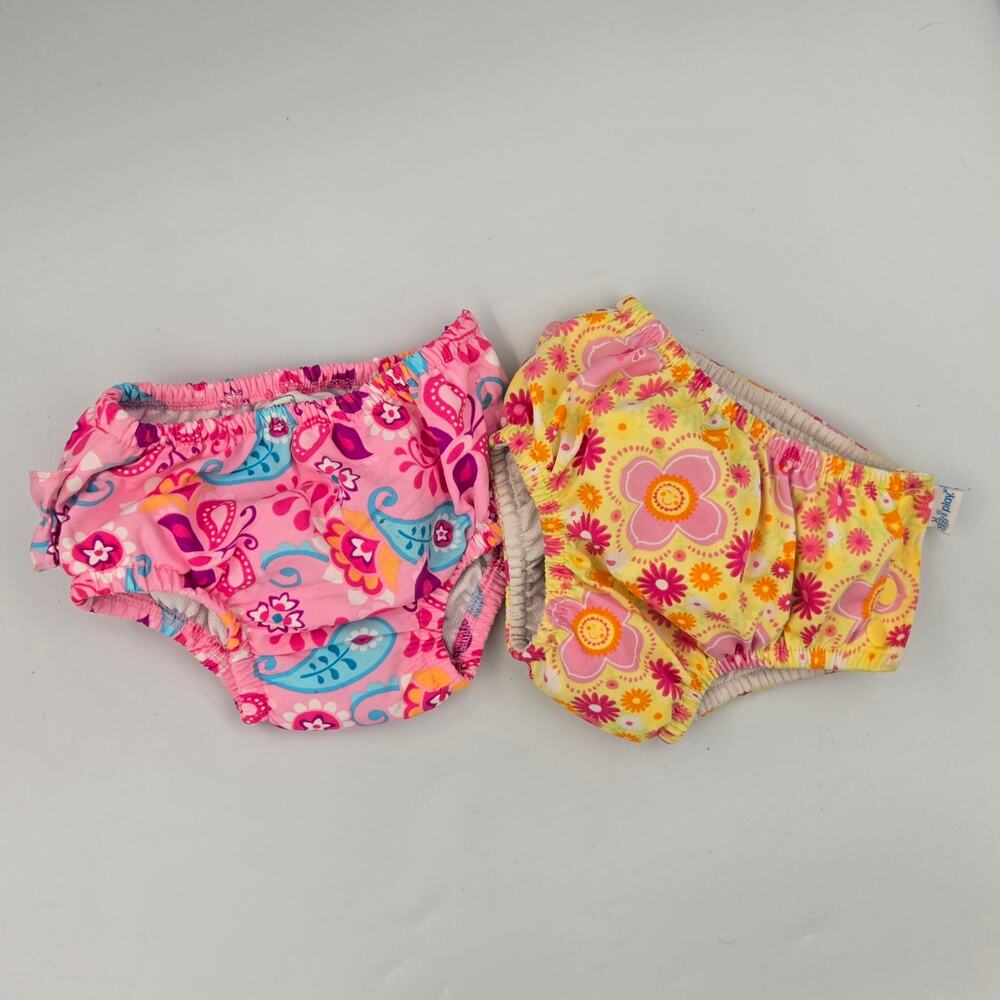 Lot of 2 i play Reusable Swim Diapers Floral Paisley Size 12-18M / 18M